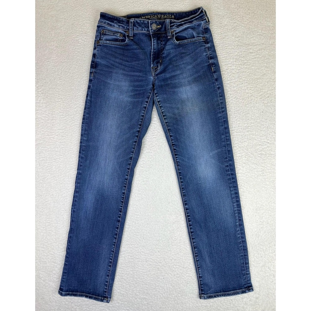 American Eagle Original Straight Jeans Mens 28x32 Blue Stretch AEO Flex Denim